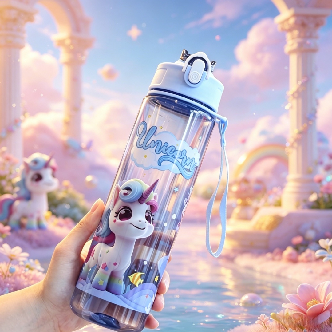 ขวดน้ำลายการ์ตูนยูนิคอร์นแบบใส - Aquatic Gym บทวิจารณ์และราคา
