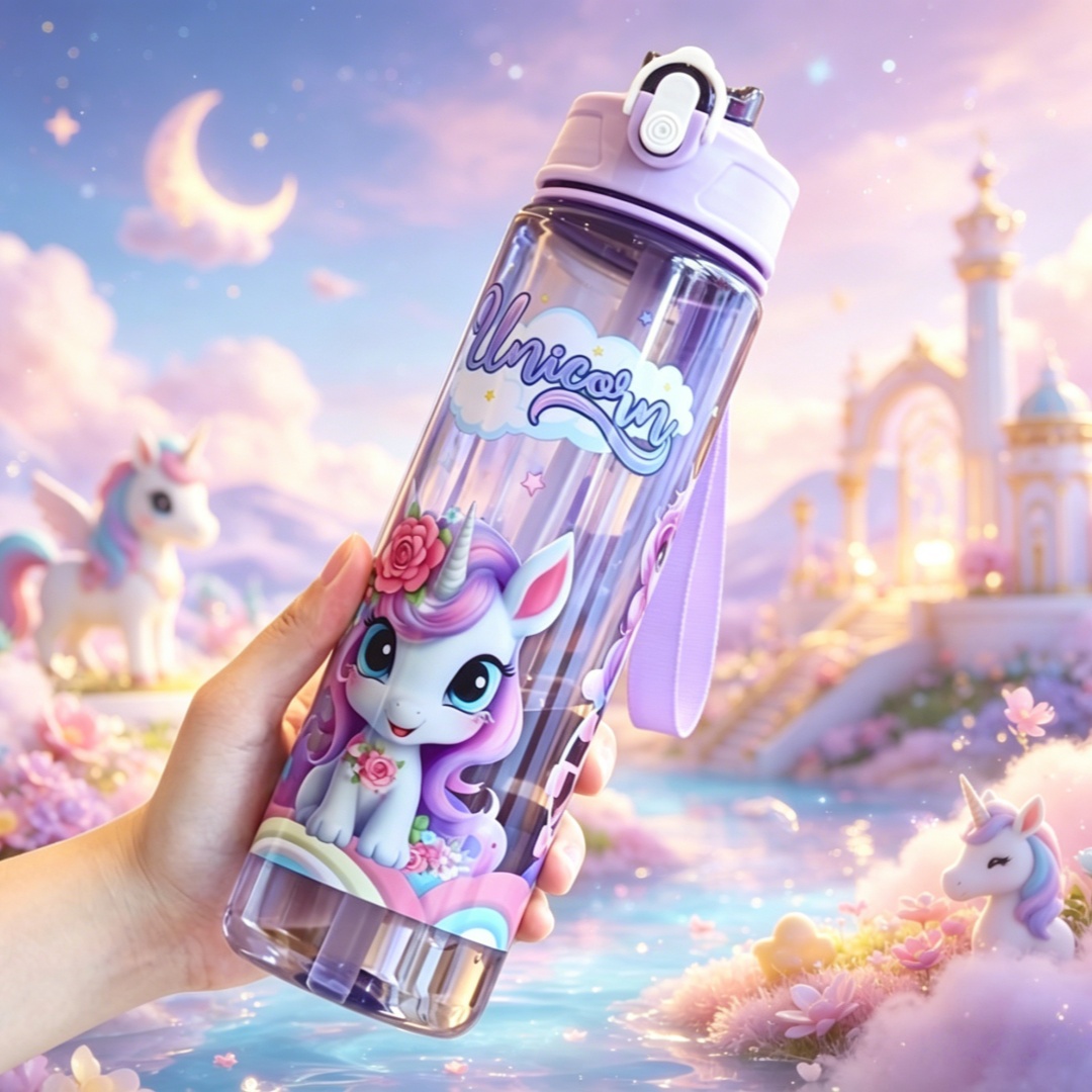 ขวดน้ำลายการ์ตูนยูนิคอร์นแบบใส - Aquatic Gym บทวิจารณ์และราคา